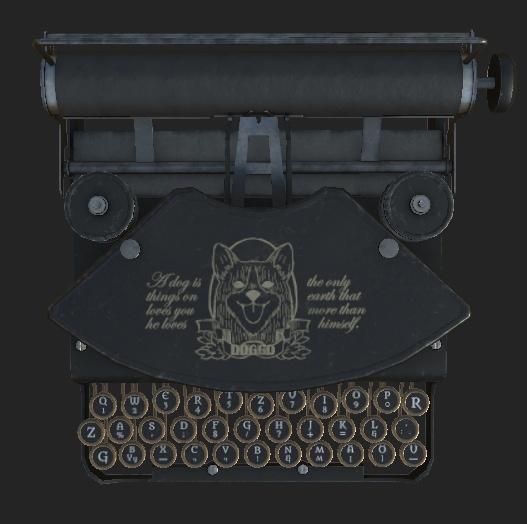【3Dモデル】犬印のアンティークタイプライター【支援版】