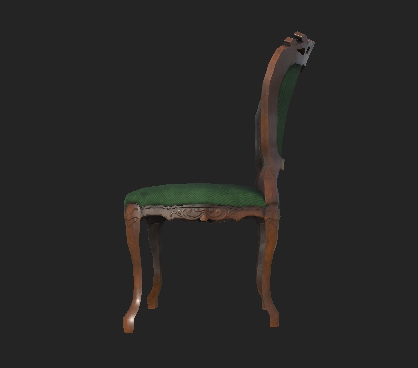 【3Dモデル】アンティーク椅子小物素材ローポリハイポリセット【支援版】