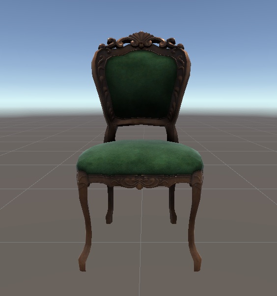 【3Dモデル】アンティーク椅子小物素材ローポリハイポリセット【支援版】