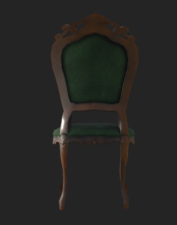 【3Dモデル】アンティーク椅子小物素材ローポリハイポリセット【支援版】