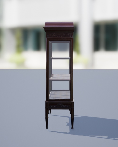 【3Dモデル】アンティークキャビネット 開閉可能