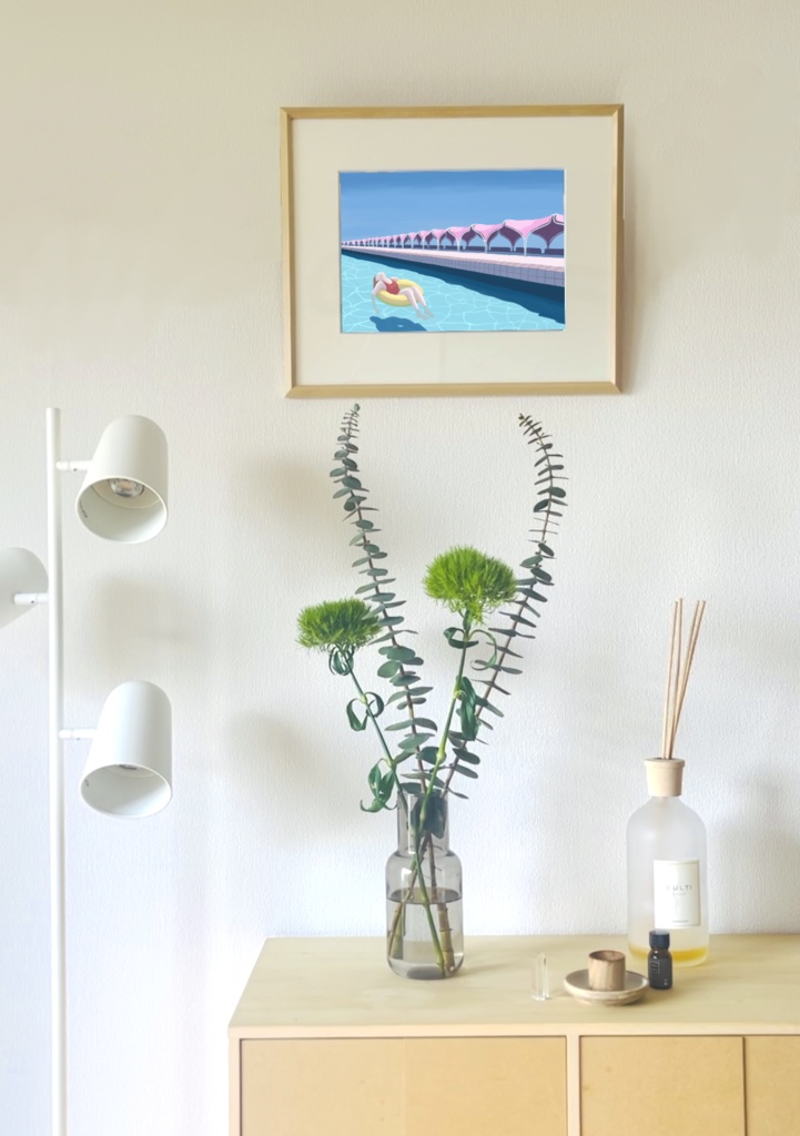 複製原画『朝凪』額付き