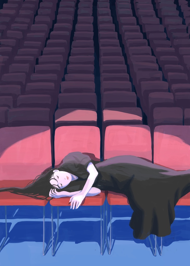 複製原画『目が覚めたら』額付き/サイン入り