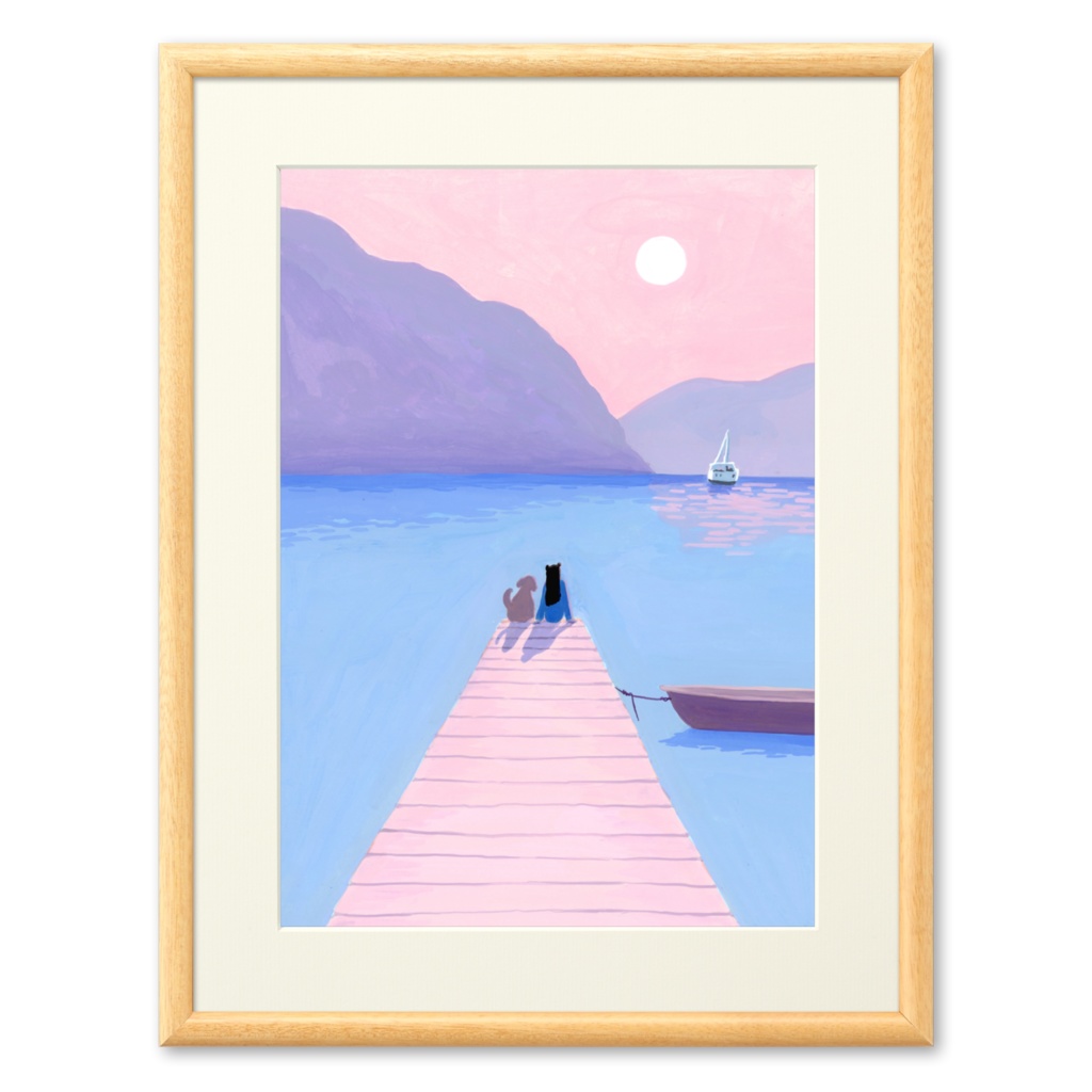 複製原画『そして旅は続く』額付き