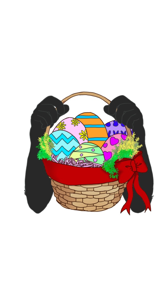 イースター用 ケモⅤ素材(爪なし)毛色4色×リボン各6色