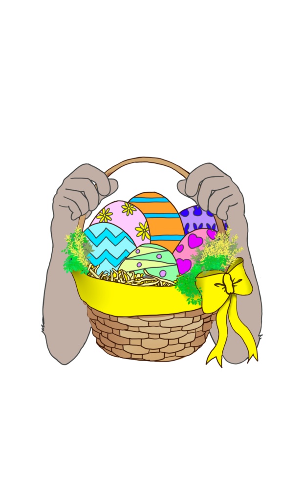 イースター用 ケモⅤ素材(爪なし)毛色4色×リボン各6色