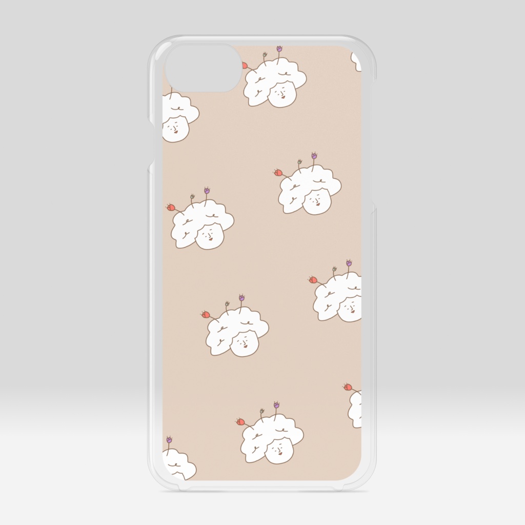 脳内お花畑iPhoneケースbrown
