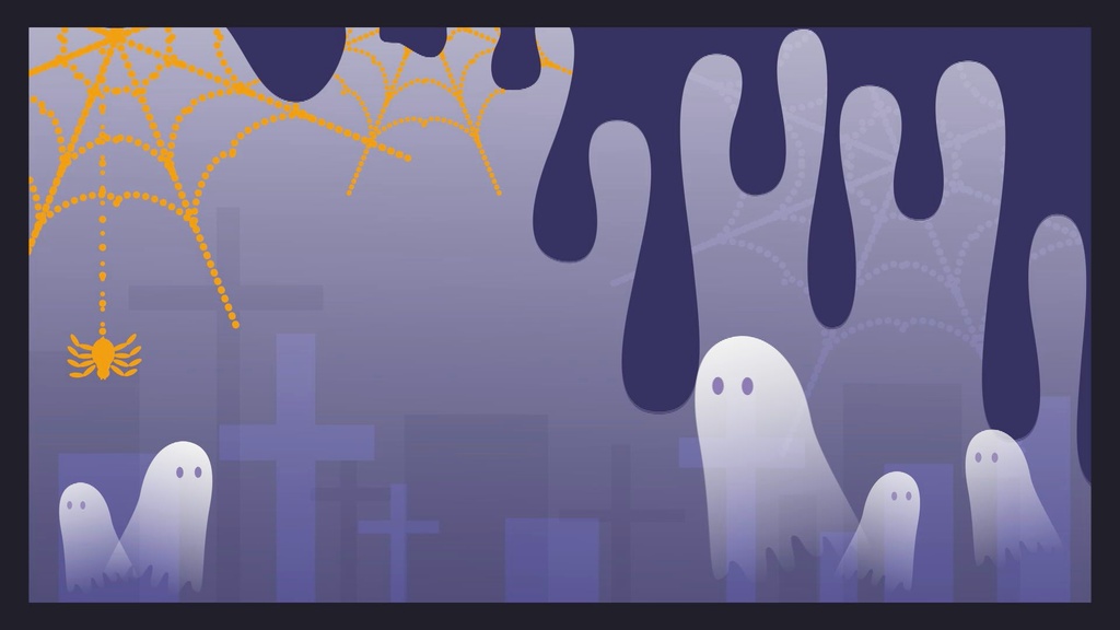 【フリー素材】動く配信背景_ハロウィンのおばけちゃん【Vtuberさん向け】