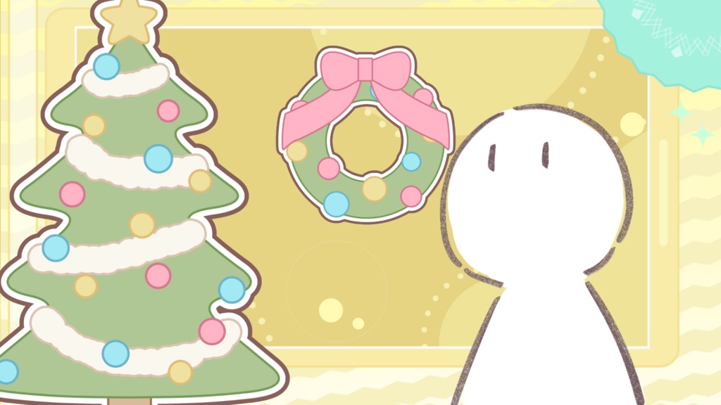 【無料あり】ゆるっと動くクリスマスツリー&リースセット【Vtuberさん向け】【フリー素材】