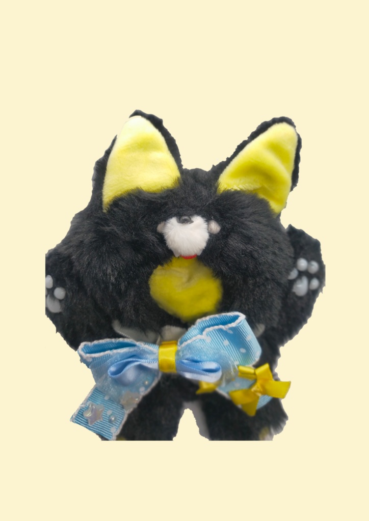 【約10〜13cm】おすわりきつねちゃんきぐるみ  黒