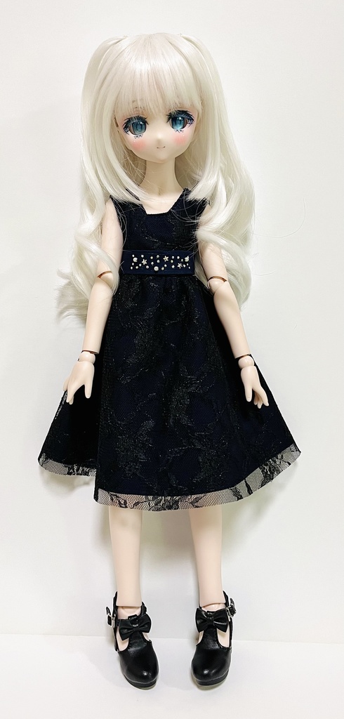 お呼ばれワンピース ネイビー×ブラック