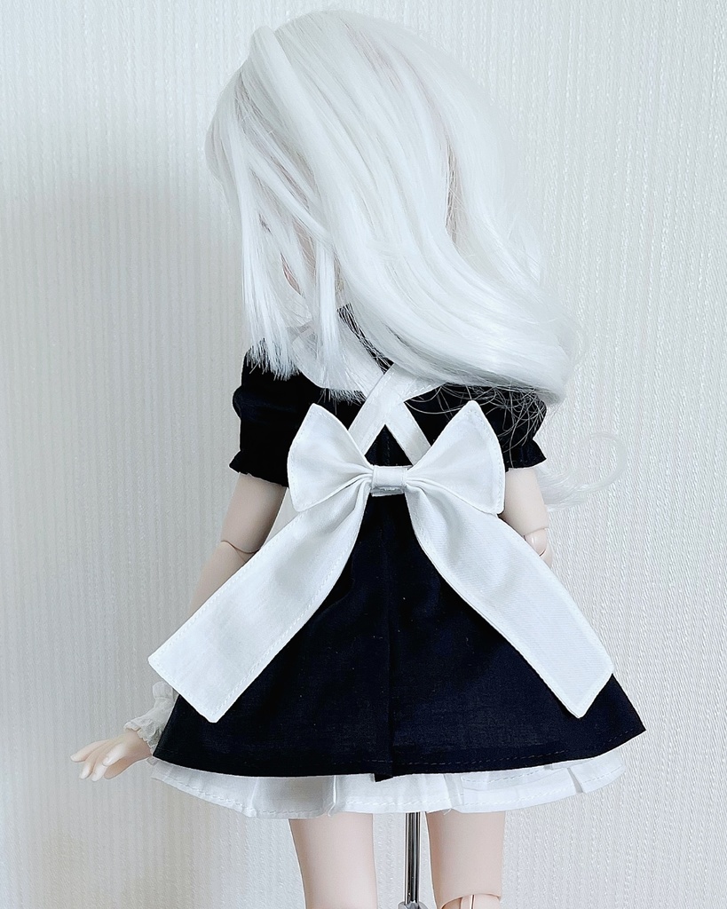 ターコイズブルーリボンが可愛いメイド服セット