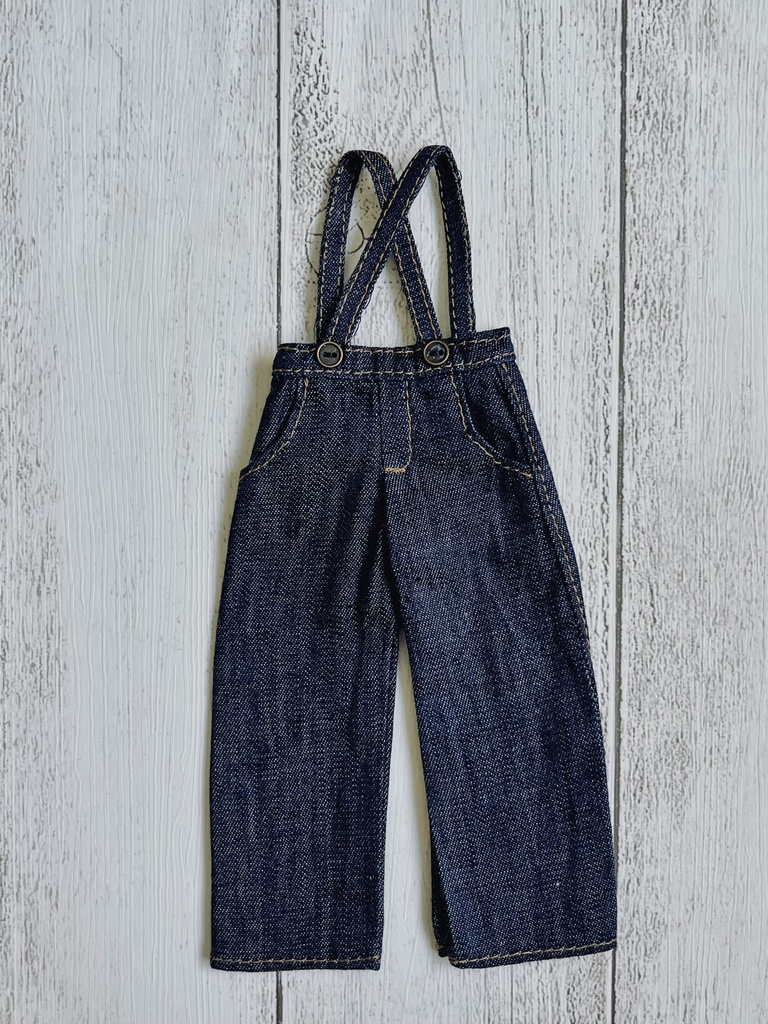 22cmドール用サロペット　デニム