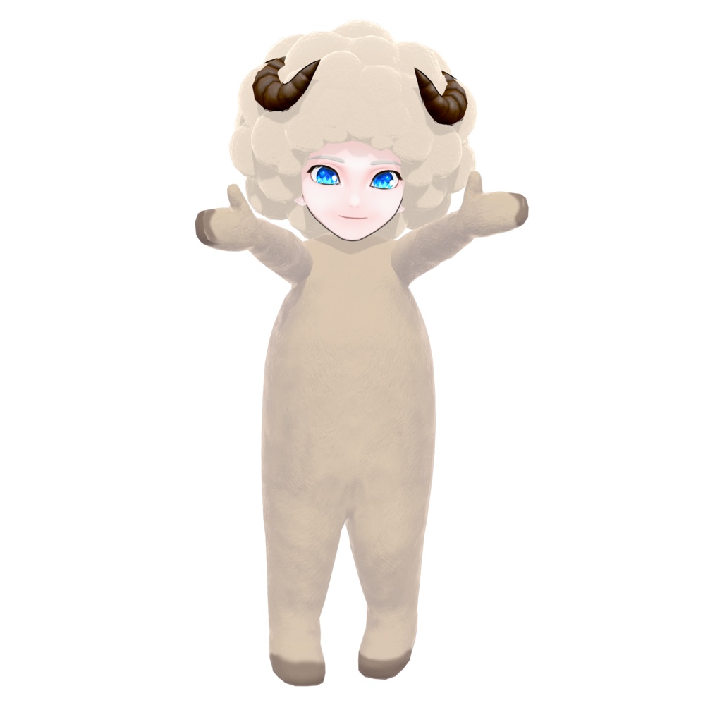 アフロ羊2頭身 /Afro Chibi Sheep