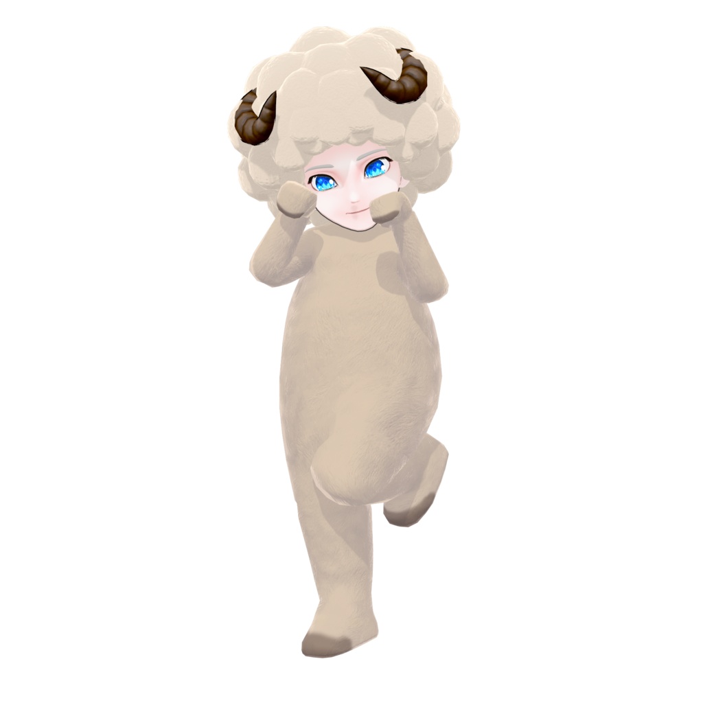アフロ羊2頭身 /Afro Chibi Sheep