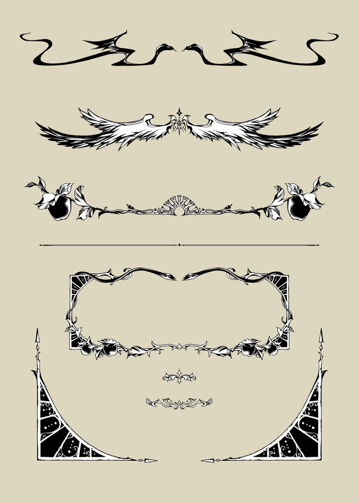 手書き飾り枠『蛇と林檎』