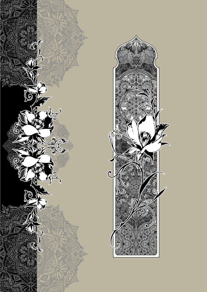 手描き飾り枠『花と文様01』