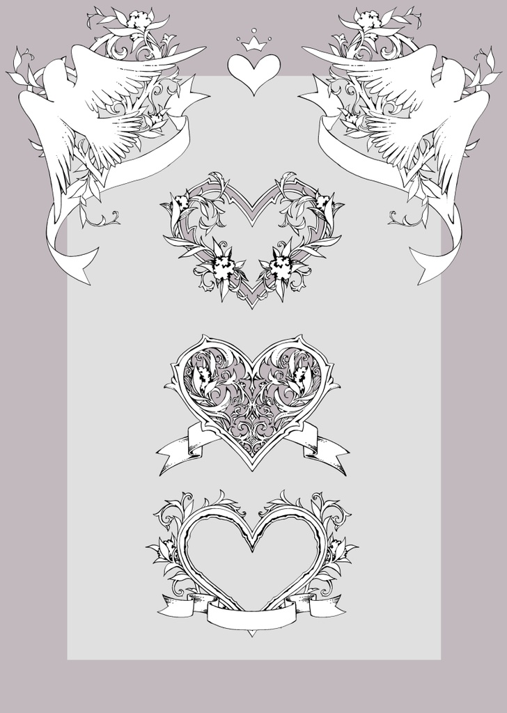 手描き飾り枠 蔦と心臓 Aroro Booth