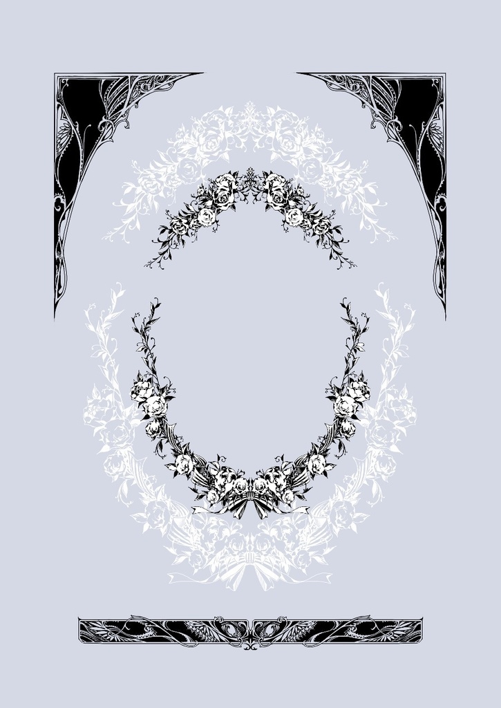 手描き飾り枠『花盛り』