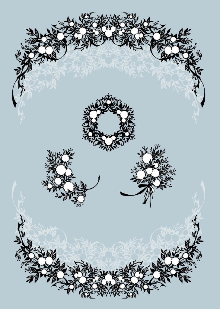 手描き飾り枠『雪の花』