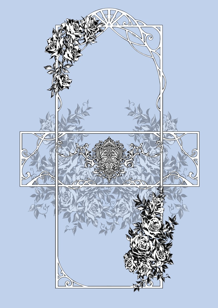 手描き飾り枠『薔薇』