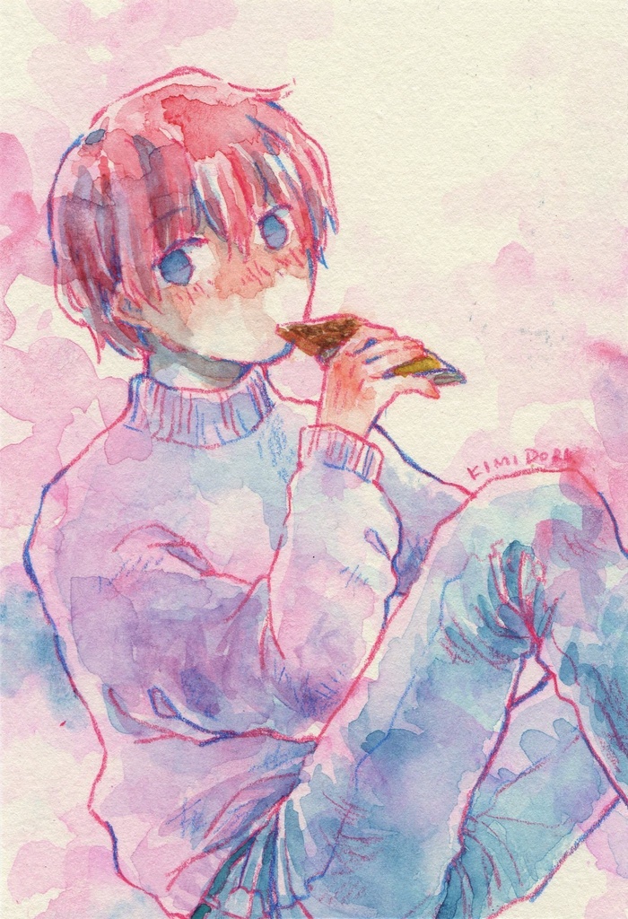 はがきサイズ原画 額付き(バレンタインシリーズ)