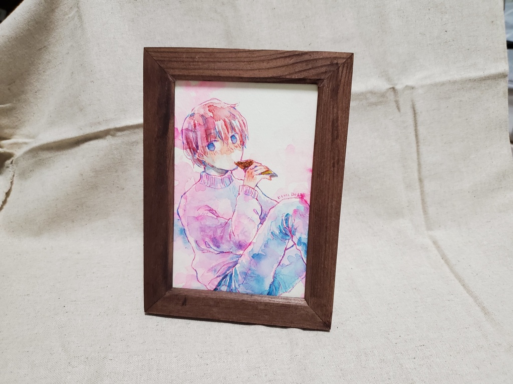 はがきサイズ原画 額付き(バレンタインシリーズ)