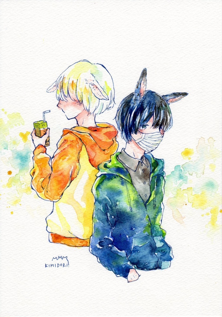 原画ふたごけもっこシリーズ 額なし