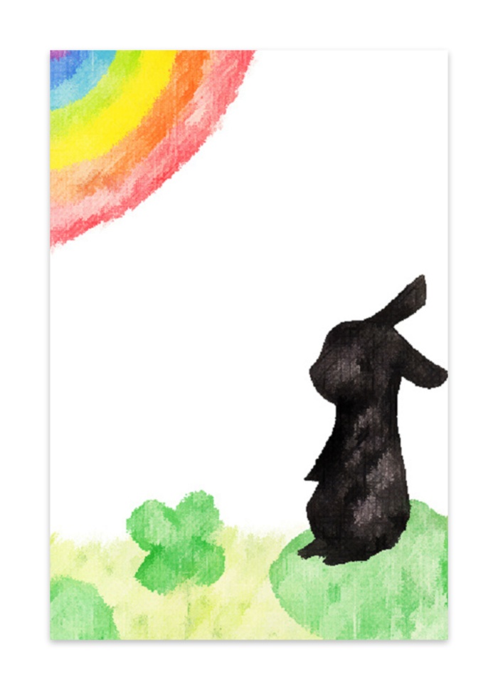 ポストカード｢虹とクローバー｣