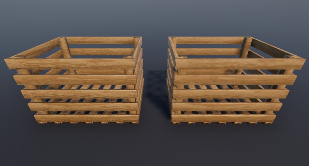 シンプルな木箱(木製クレート)