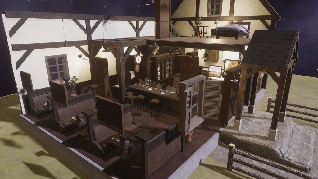 夜更けの喫茶店 - Cozy Cafe World Pack for VRChat / Unity -