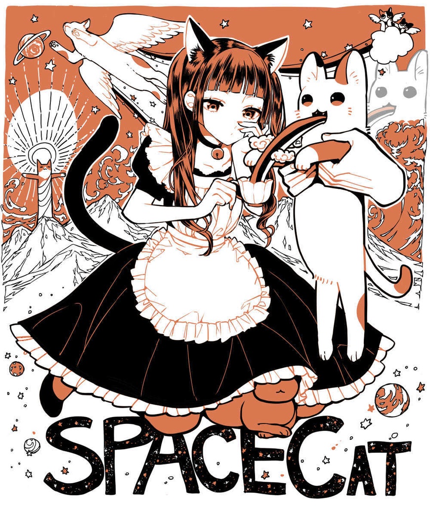 宇宙猫 SPACE CAT Tシャツ