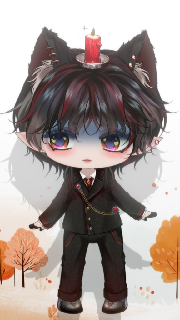 【Live2D Model】 Gray Wolf Premade Model 【Red Ver.】【Live2Dモデル】