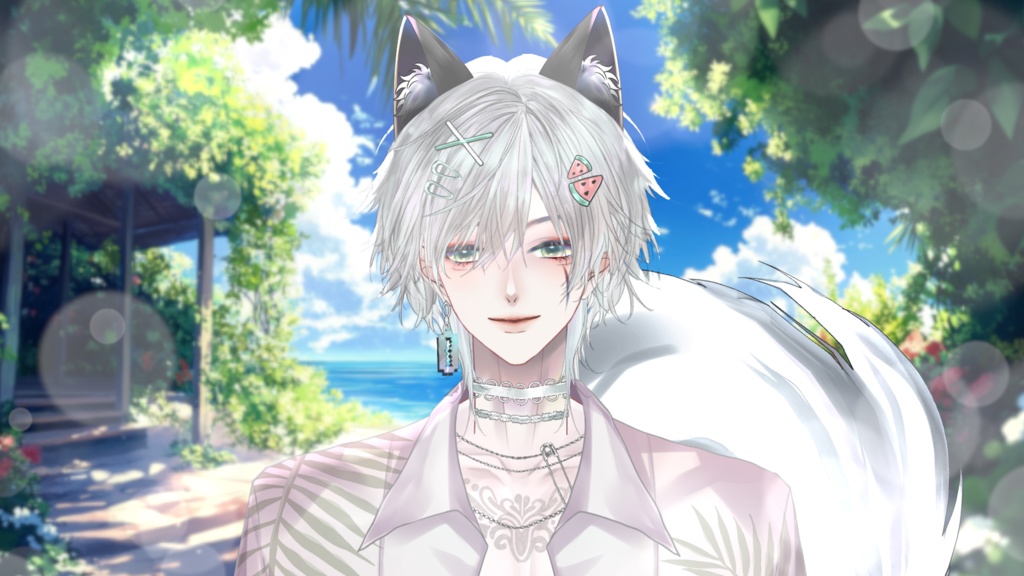 【Live2D Model】Husky Summer Ver. (Three Forms) VTuber Model 【Live2Dモデル】