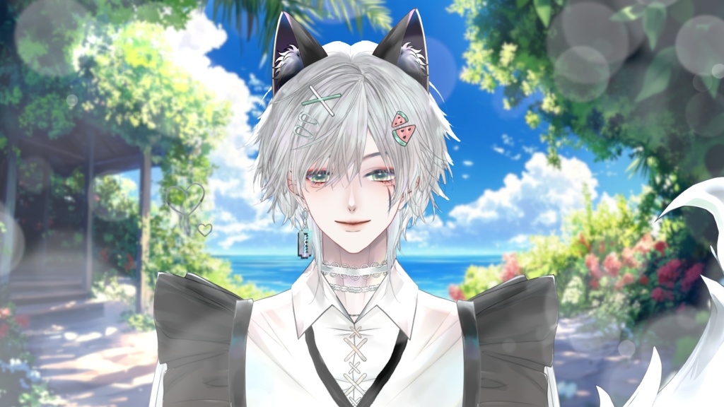 【Live2D Model】Husky Summer Ver. (Three Forms) VTuber Model 【Live2Dモデル】