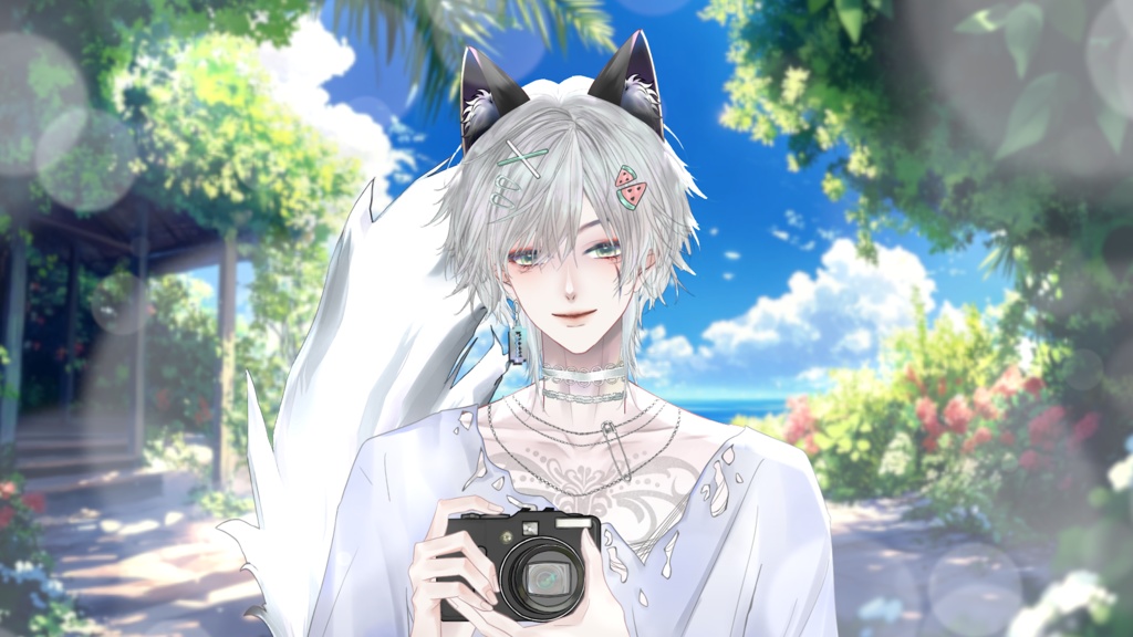 【Live2D Model】Husky Summer Ver. (Three Forms) VTuber Model 【Live2Dモデル】