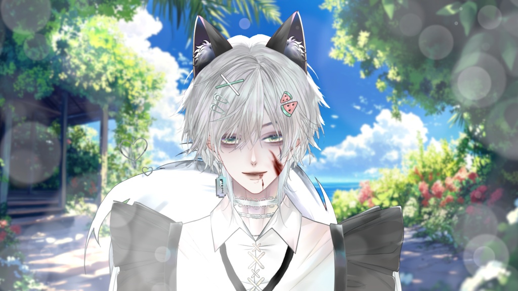 【Live2D Model】Husky Summer Ver. (Three Forms) VTuber Model 【Live2Dモデル】