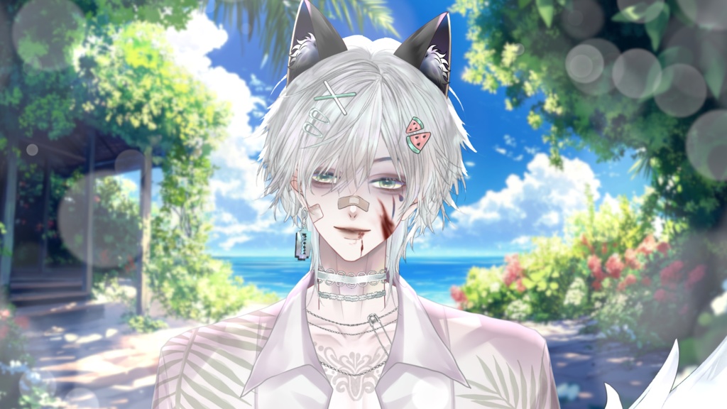 【Live2D Model】Husky Summer Ver. (Three Forms) VTuber Model 【Live2Dモデル】
