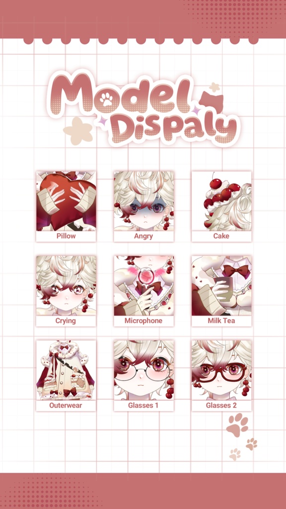 【Live2D Model】Cherry Cake VTuber Model 【Live2Dモデル】