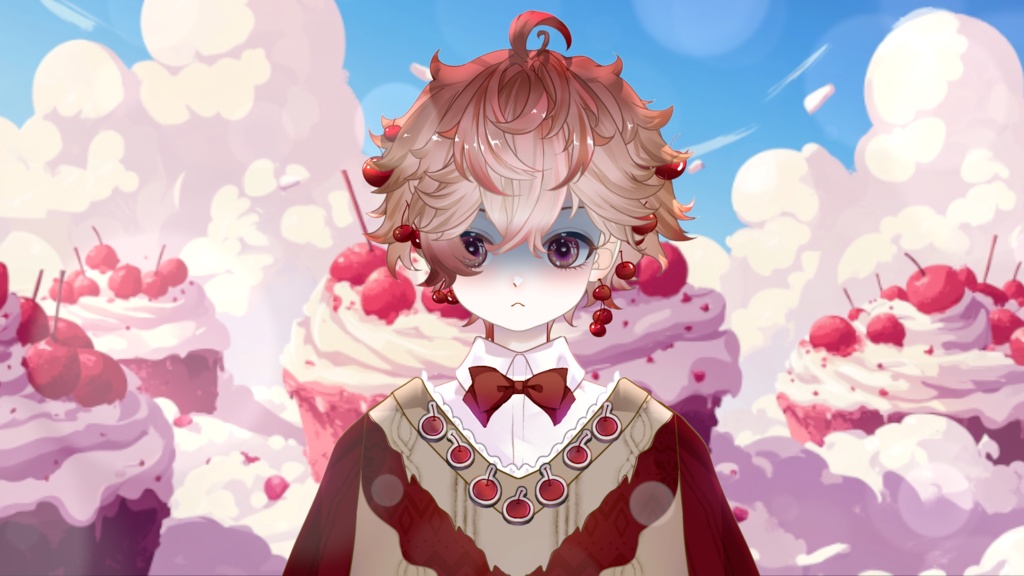 【Live2D Model】Cherry Cake 【Red Ver.】VTuber Model 【Live2Dモデル】