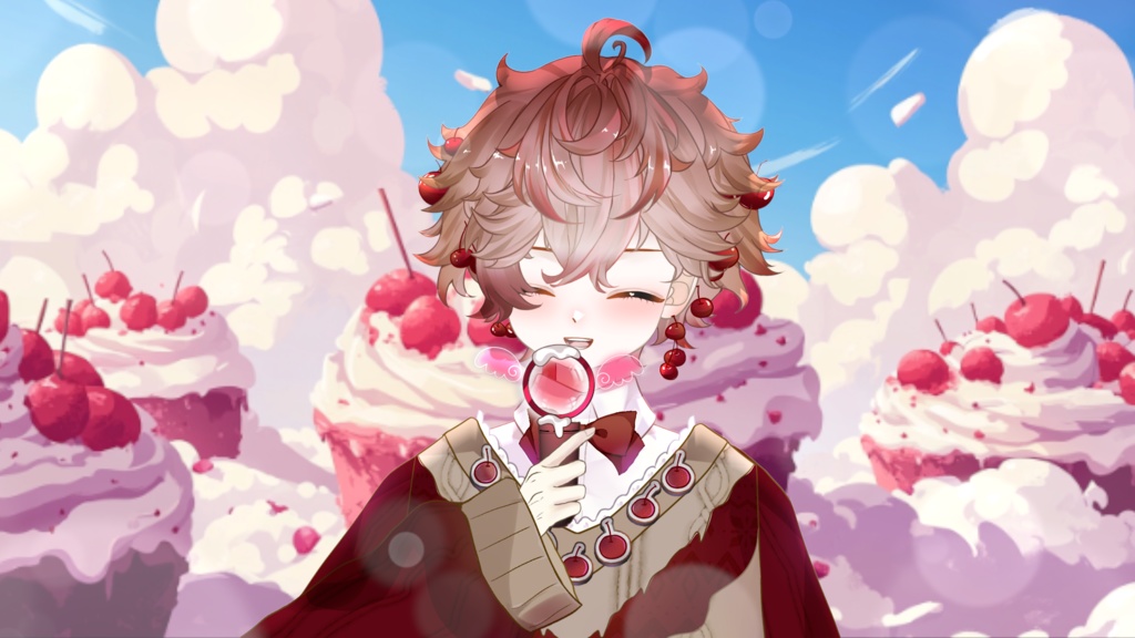 【Live2D Model】Cherry Cake 【Red Ver.】VTuber Model 【Live2Dモデル】