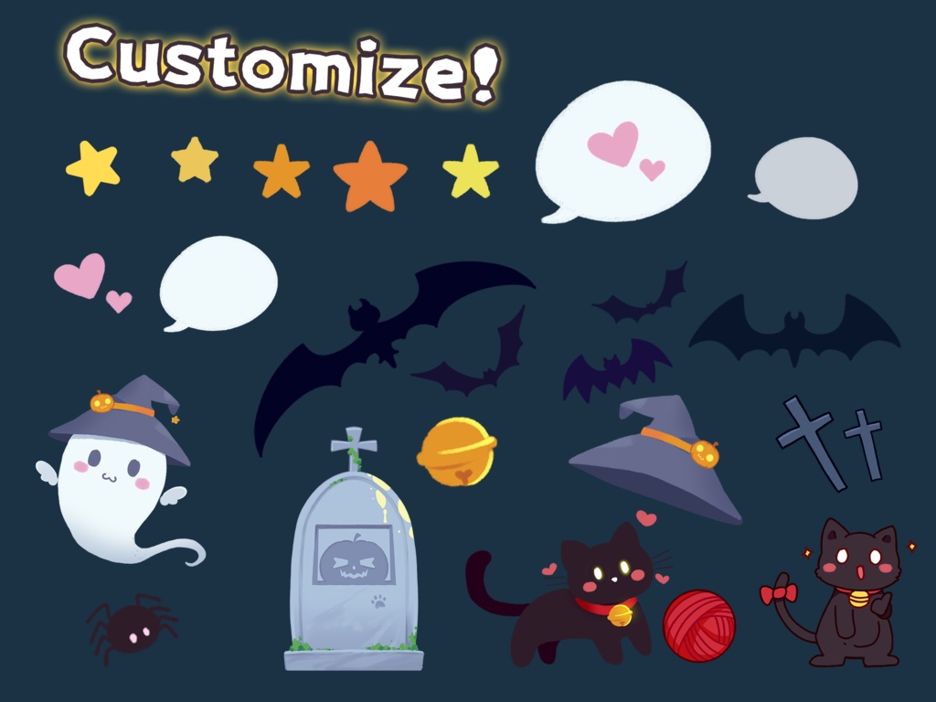 【Animated Background Set】 ハロウィンアニメーション背景セット Halloween Animated Background Set