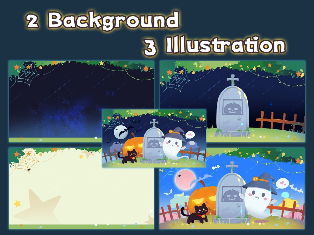 【Animated Background Set】 ハロウィンアニメーション背景セット Halloween Animated Background Set