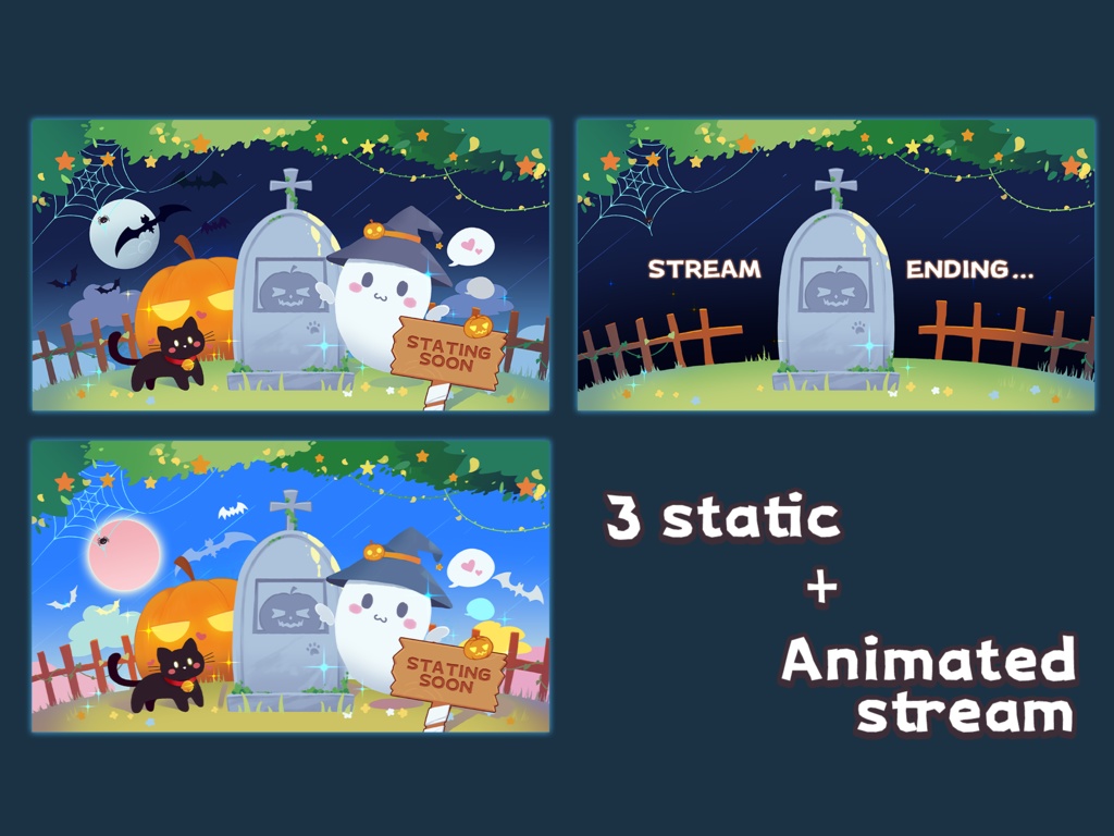 【Animated Background Set】 ハロウィンアニメーション背景セット Halloween Animated Background Set