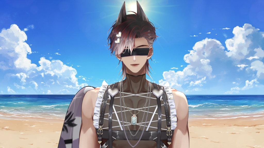 【Live2D Model】Doberman Black Summer Ver. (Three Forms) VTuber Model 【Live2Dモデル】