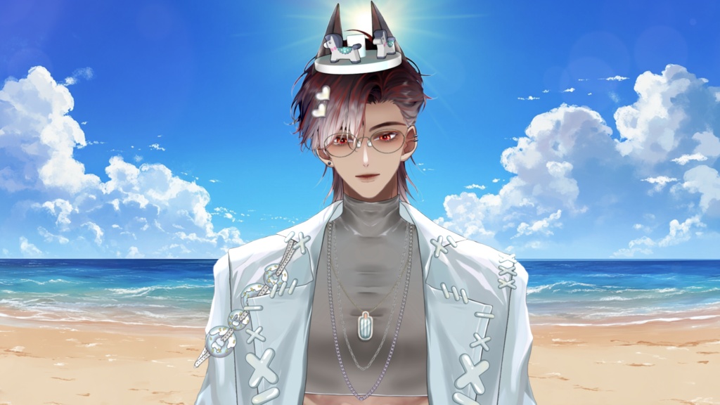 【Live2D Model】Doberman Black Summer Ver. (Three Forms) VTuber Model 【Live2Dモデル】