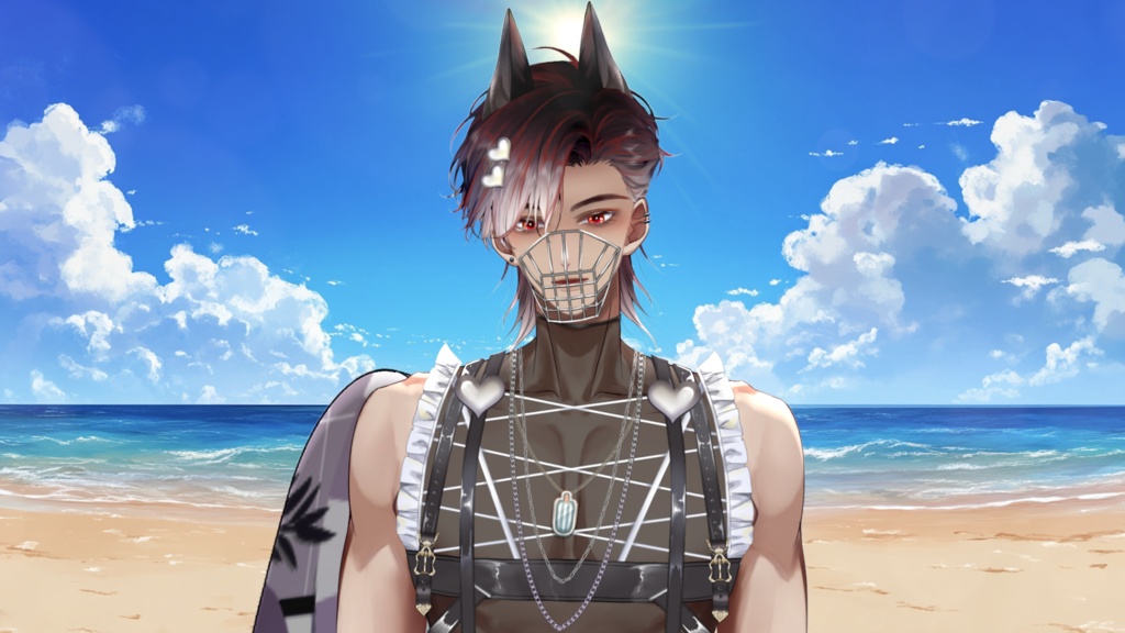 【Live2D Model】Doberman Black Summer Ver. (Three Forms) VTuber Model 【Live2Dモデル】