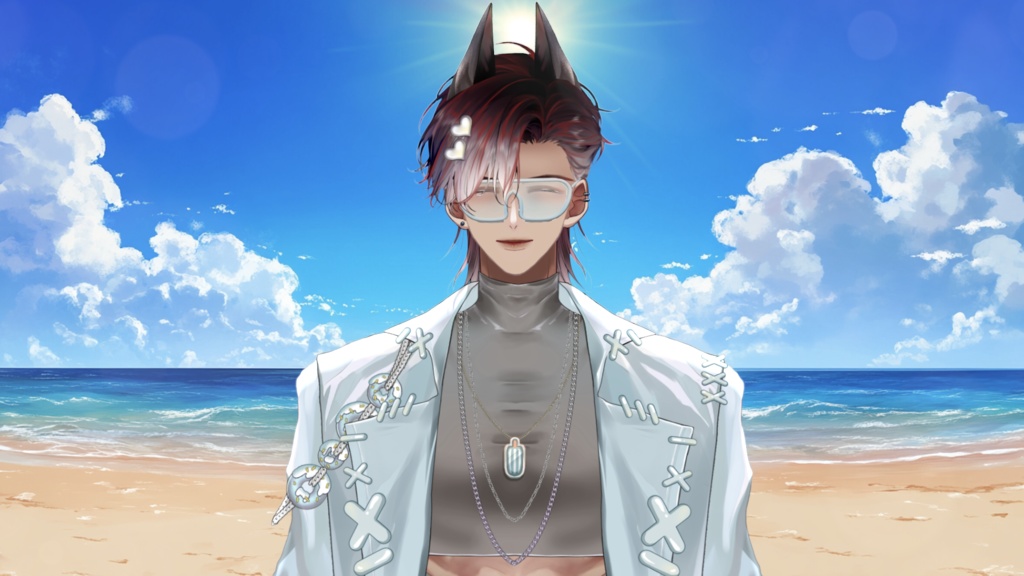 【Live2D Model】Doberman Black Summer Ver. (Three Forms) VTuber Model 【Live2Dモデル】