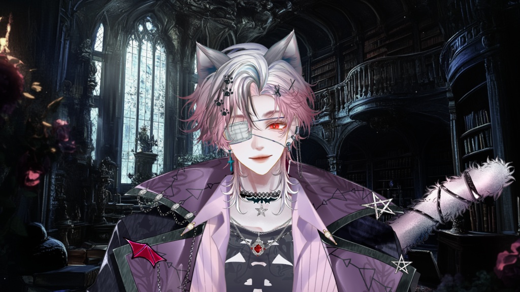 【Live2D Model】Shadow Cat Halloween Pink Ver. VTuber Model【Live2Dモデル】