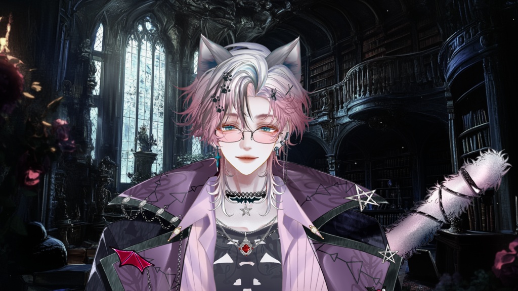 【Live2D Model】Shadow Cat Halloween Pink Ver. VTuber Model【Live2Dモデル】